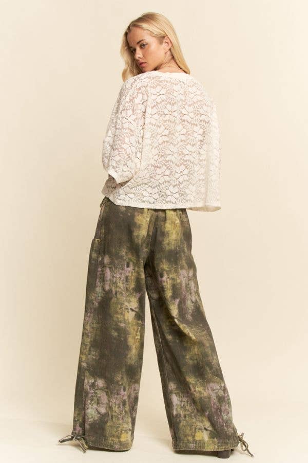 BOXY FLORAL LACE KNIT TOP
