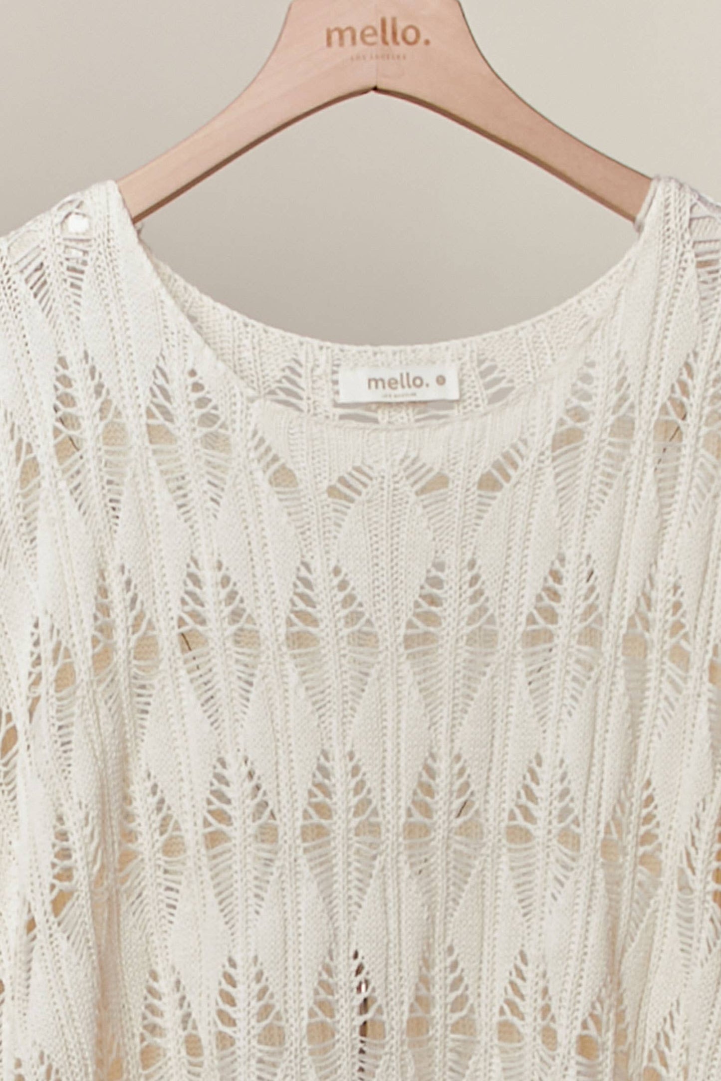 Lace Knit Top with Asymmetric Hem