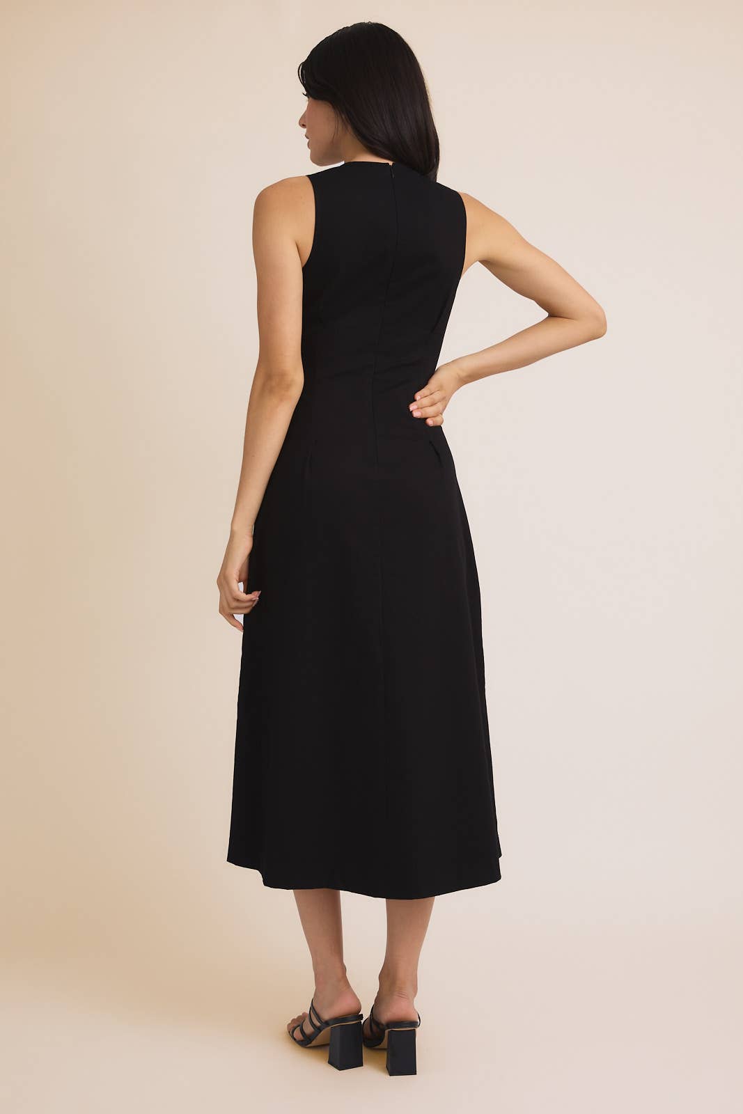 Claude Sleeveless Pleated Midi Dress