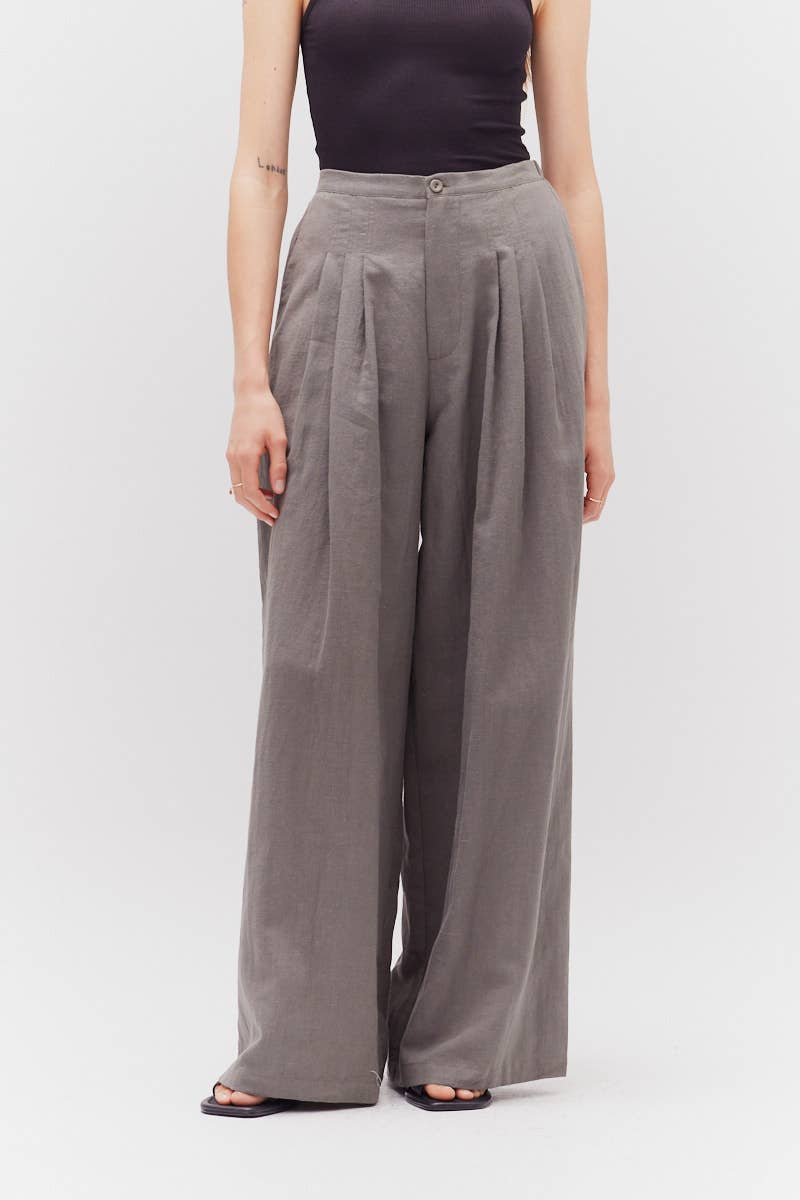 Rowan Wide Leg Cotton Pants - NYC