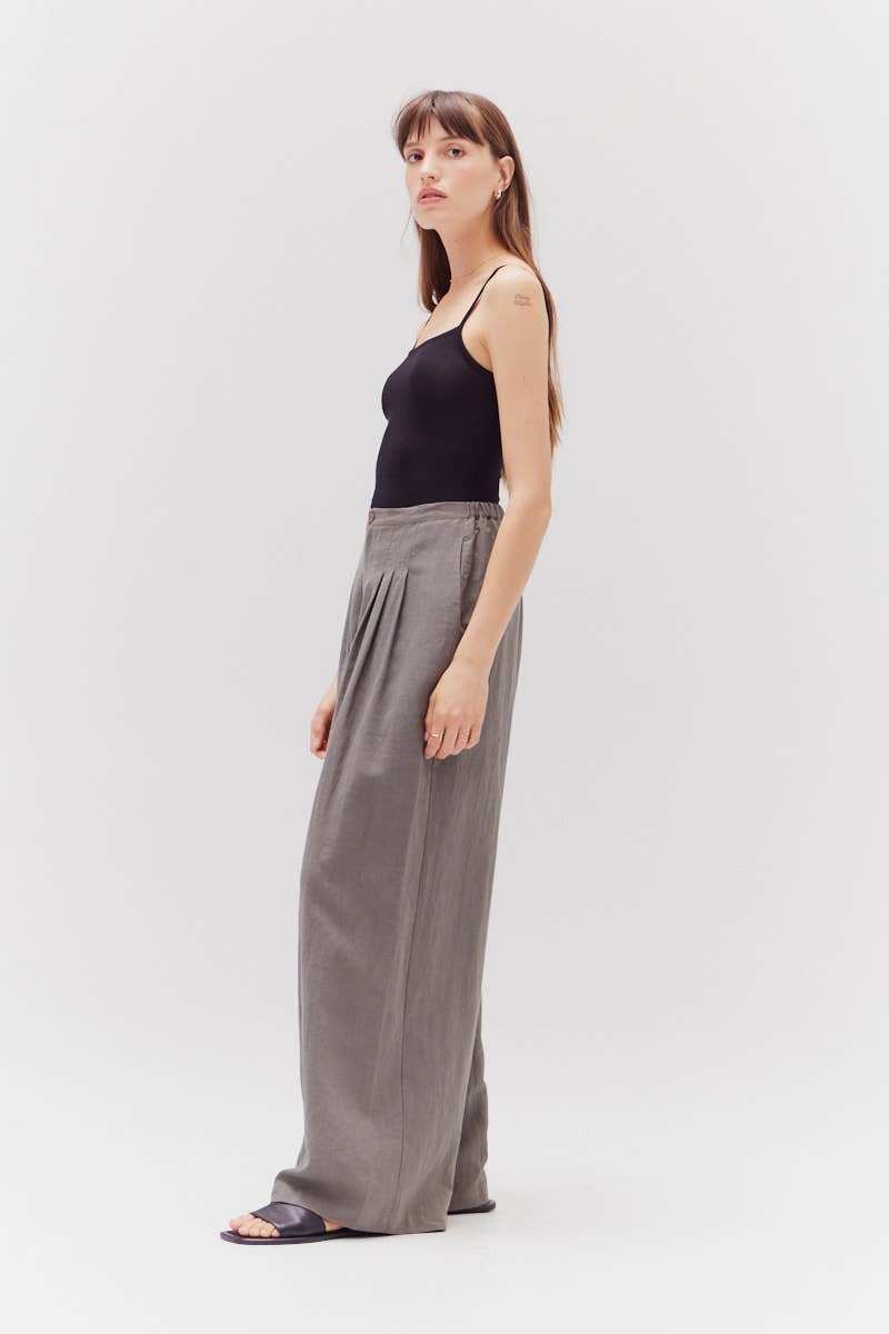 Rowan Wide Leg Cotton Pants - NYC