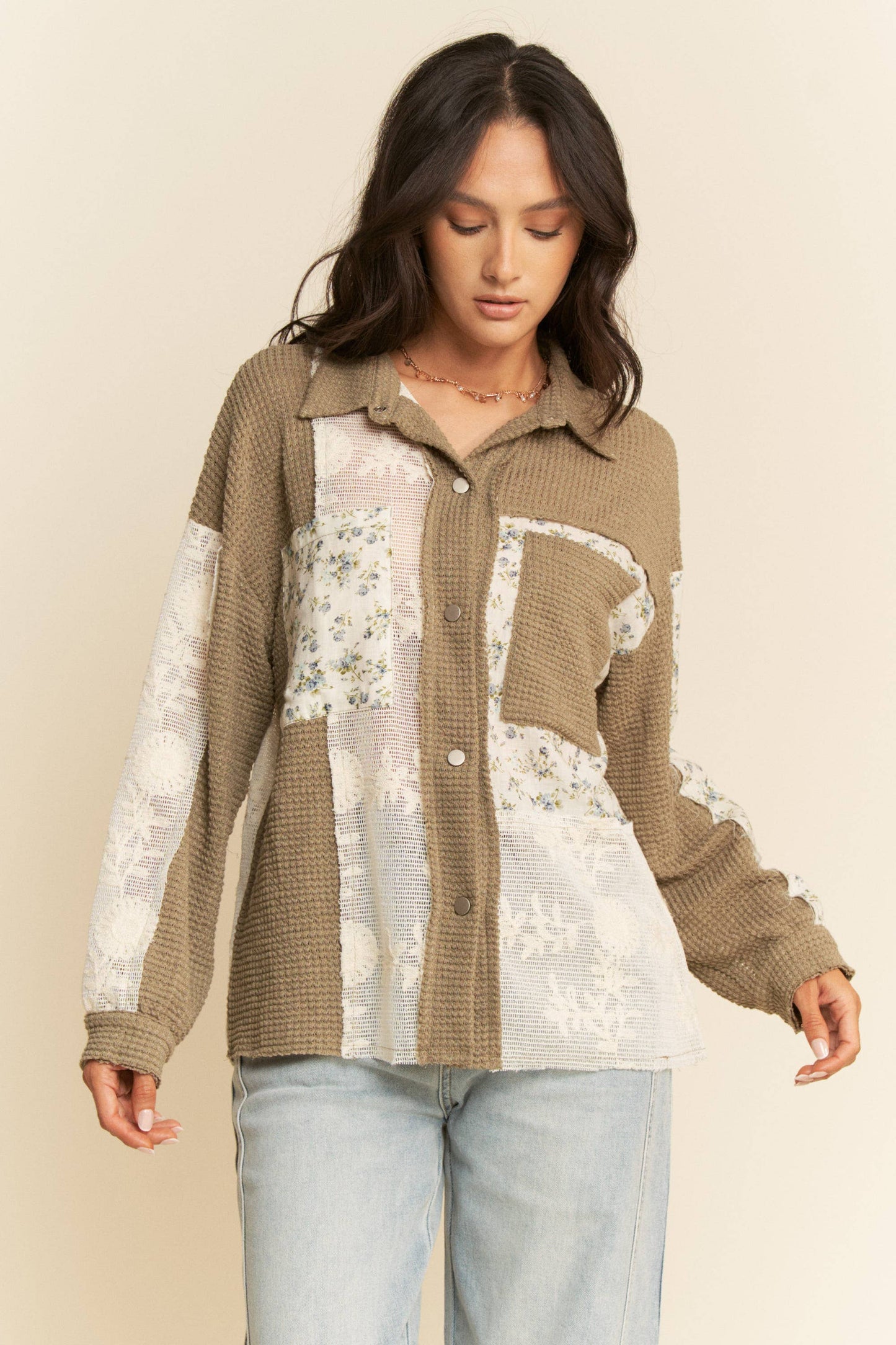 Thermal Lace Boho Shacket