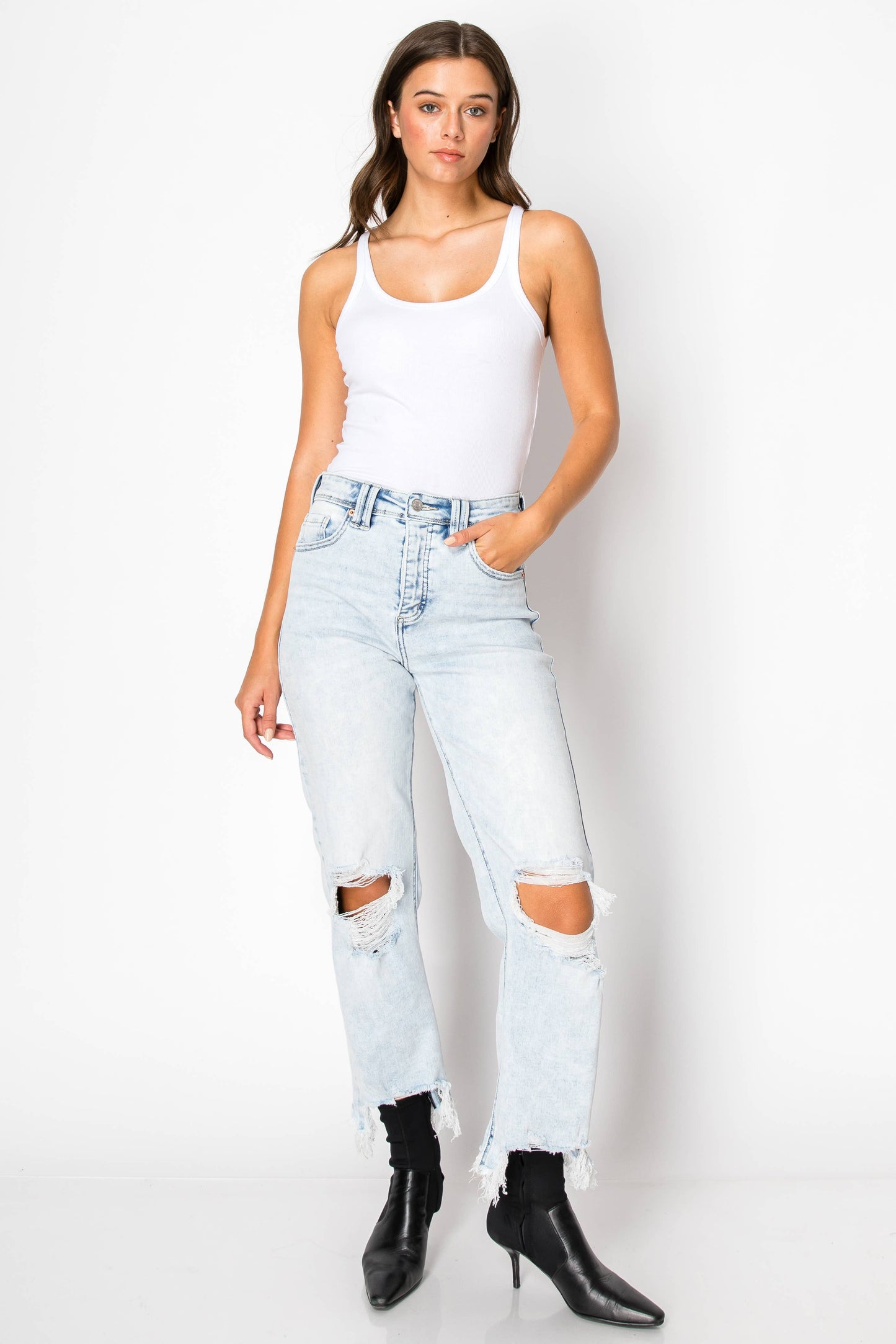 TUMMY CONTROL HIGH RISE MODERN WIDE JEANS