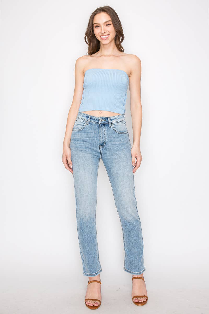 HIGH RISE STRAIGHT LEG JEANS