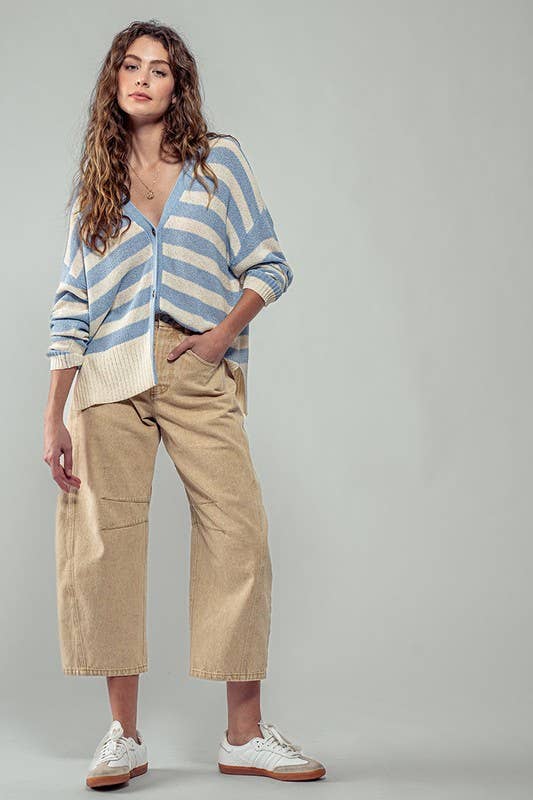 Cozy and Free Striped Cardigan