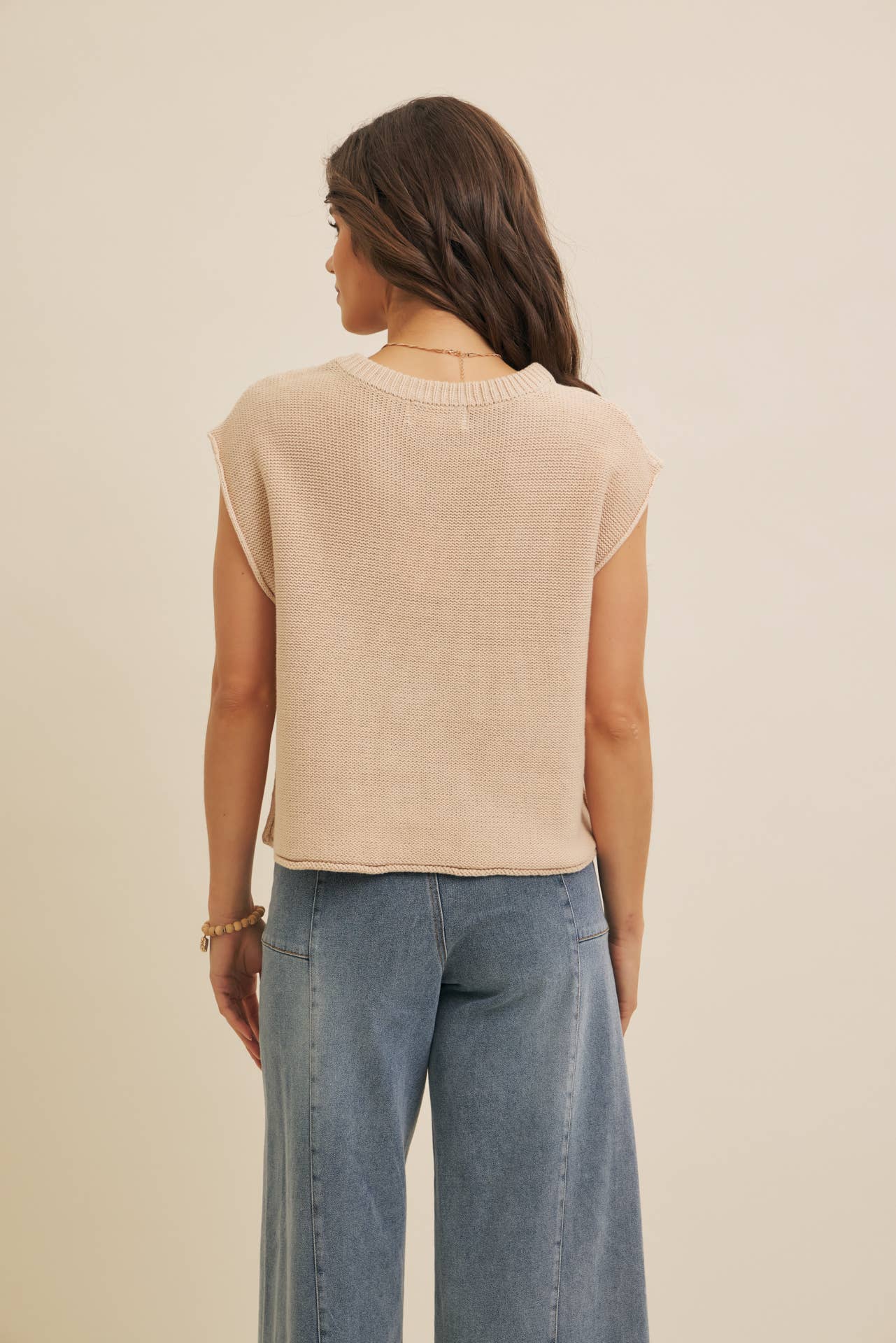 Exposed Seam Sweater Vest • Ivory