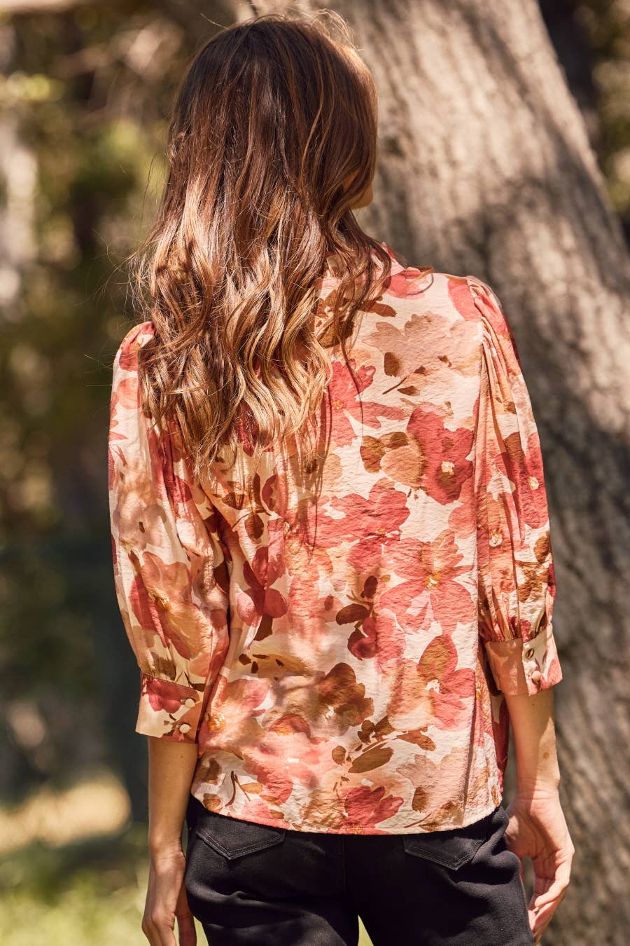 Crinkled Floral Printed Blouse