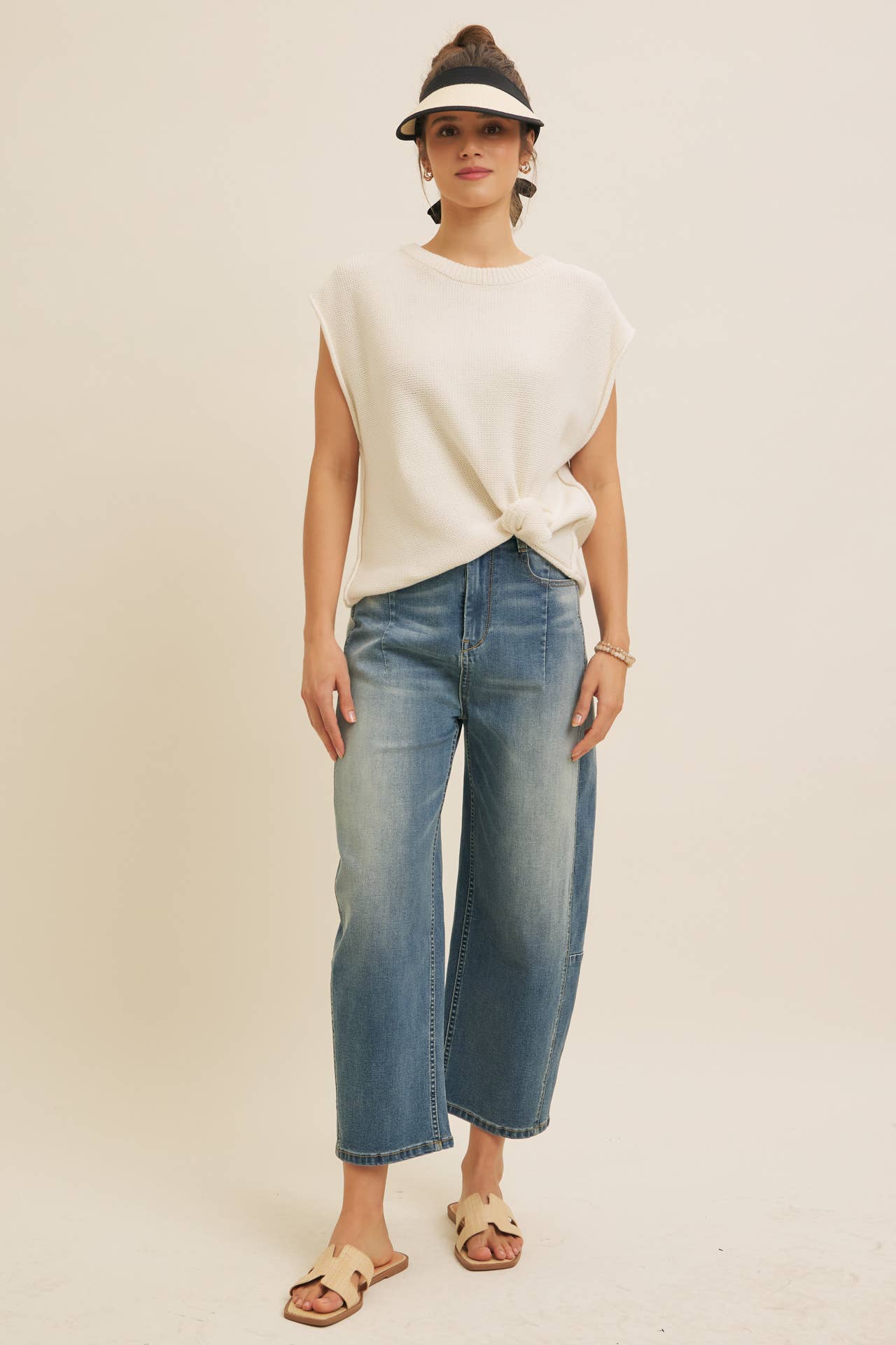 Exposed Seam Sweater Vest • Ivory