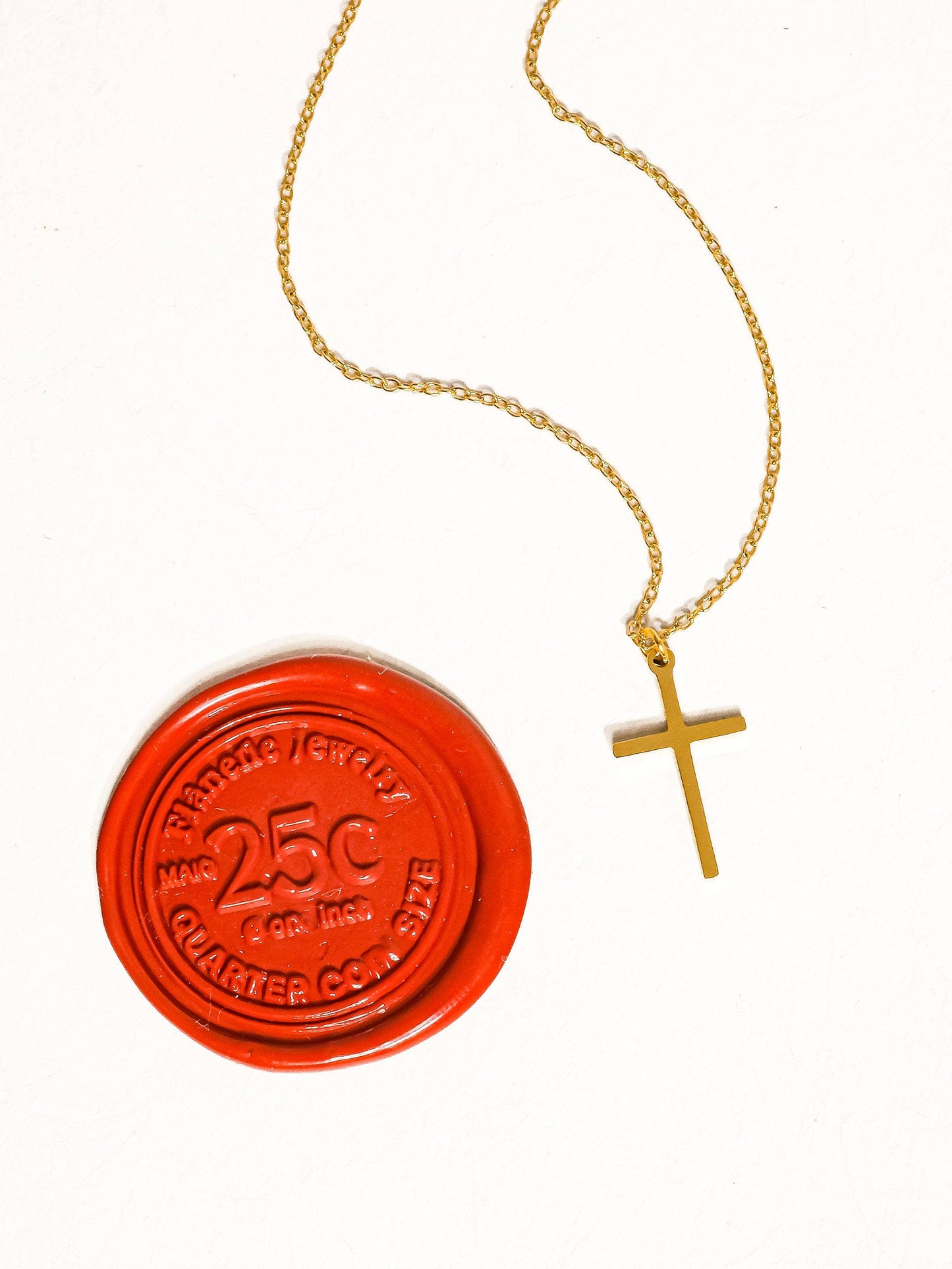Tirza 18K Gold Non-Tarnish Small Cross Necklace