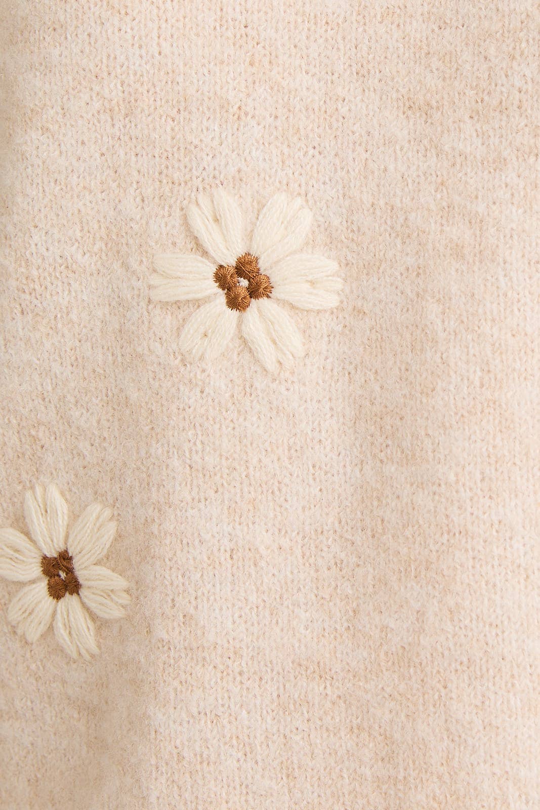 Floral Embroidered Knit Sweater Top
