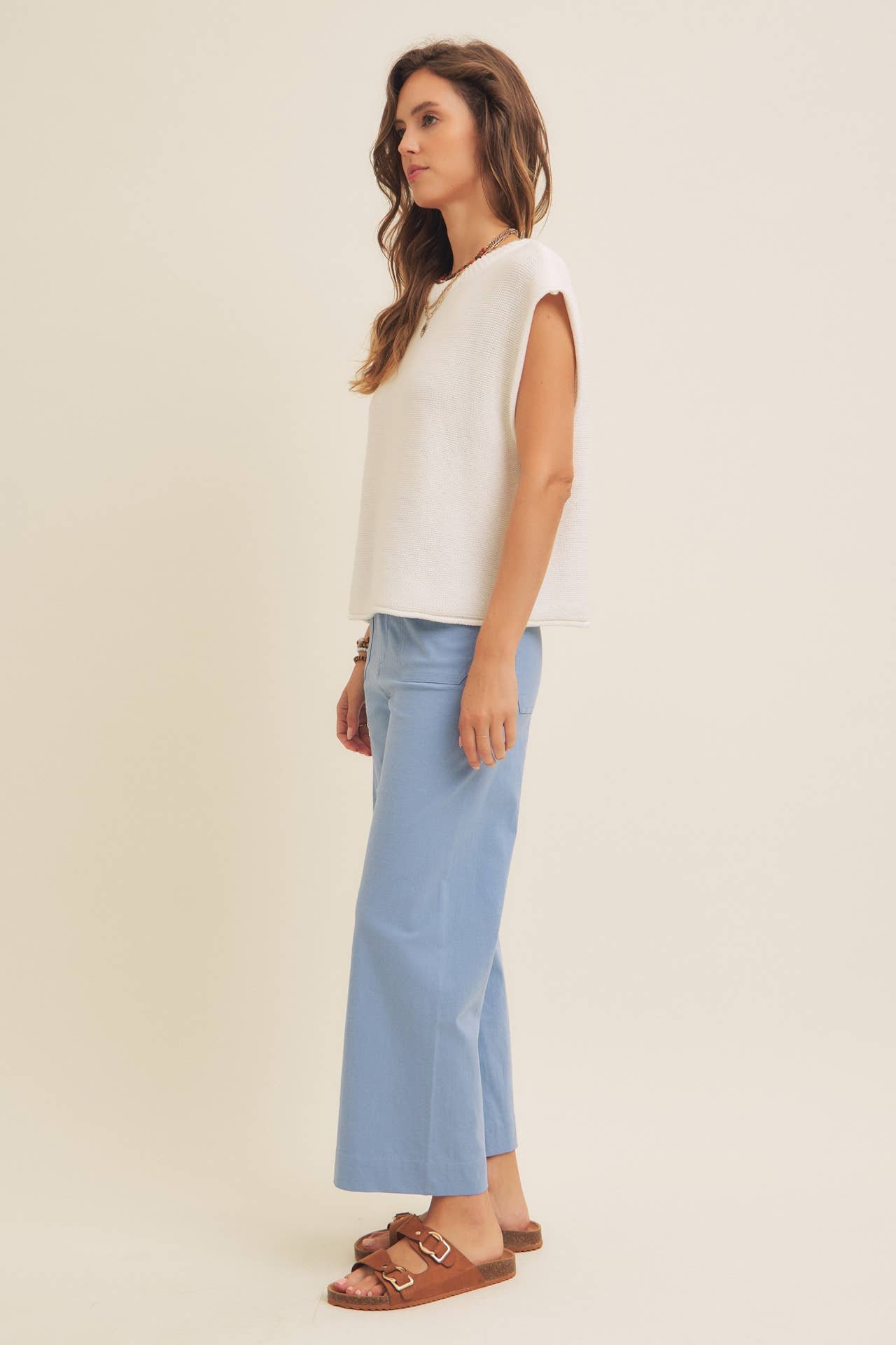 Exposed Seam Sweater Vest • Ivory