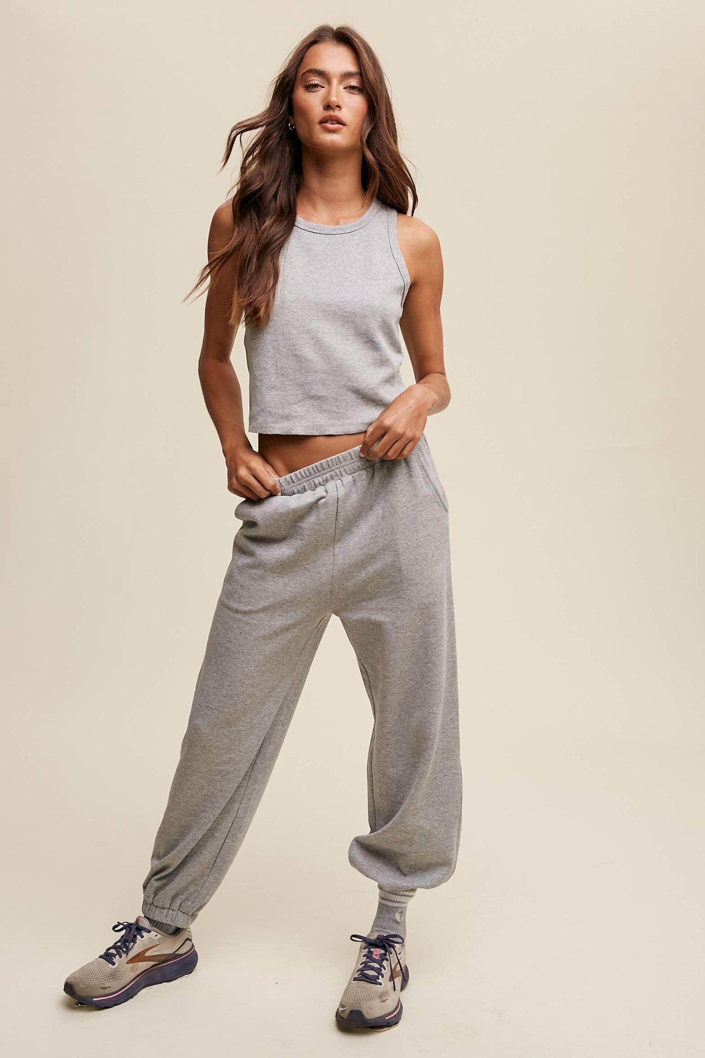 Ribbed Knit Tank & Jogger Set
