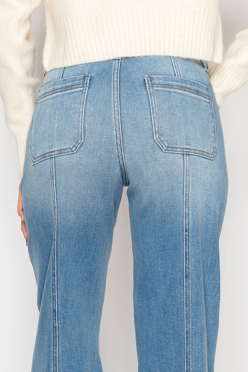 ECO FRIENDLY FABRIC TUMMY CONTROL PALAZZO JEANS