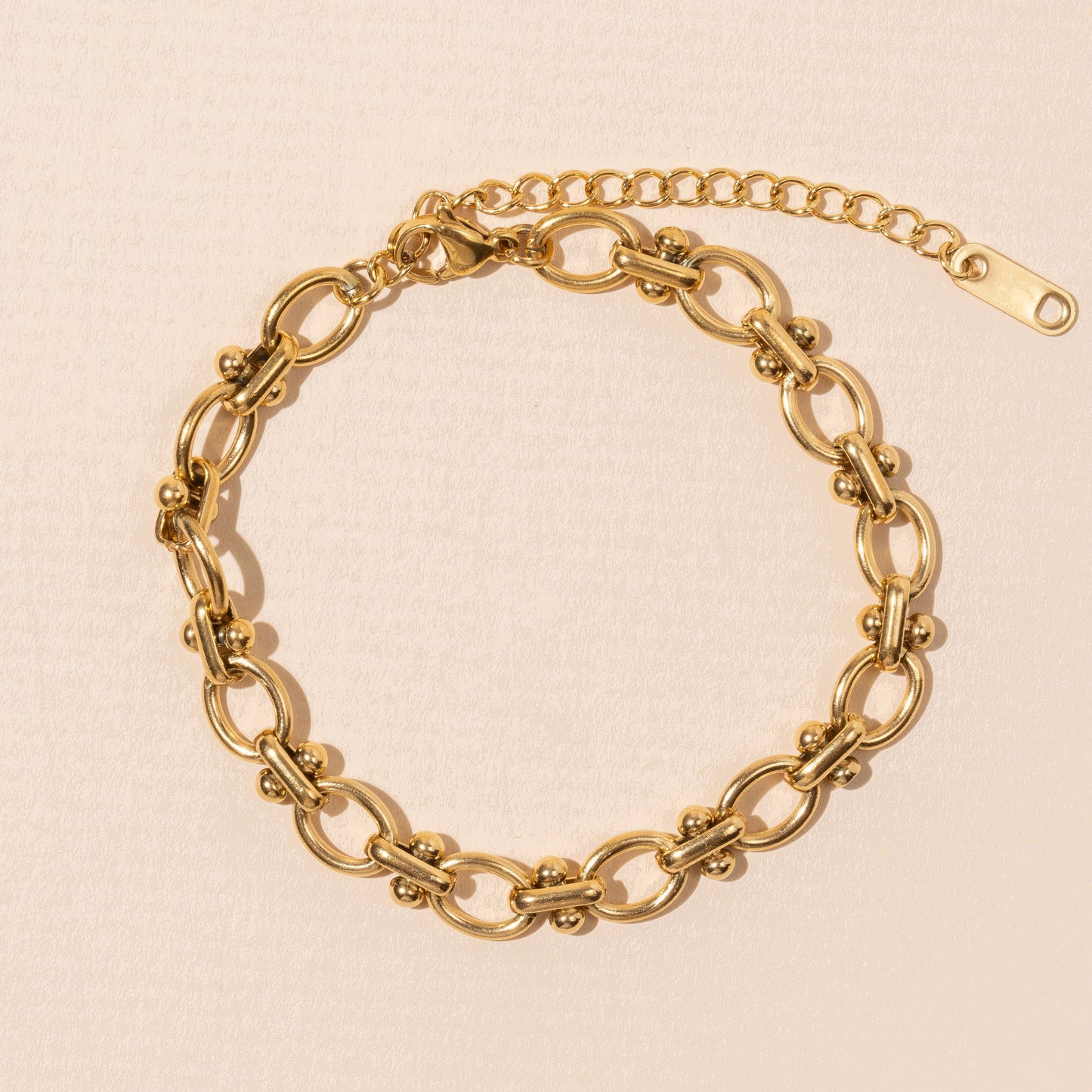 18K Gold Dip Stainless Steel Chain Link Bracelet