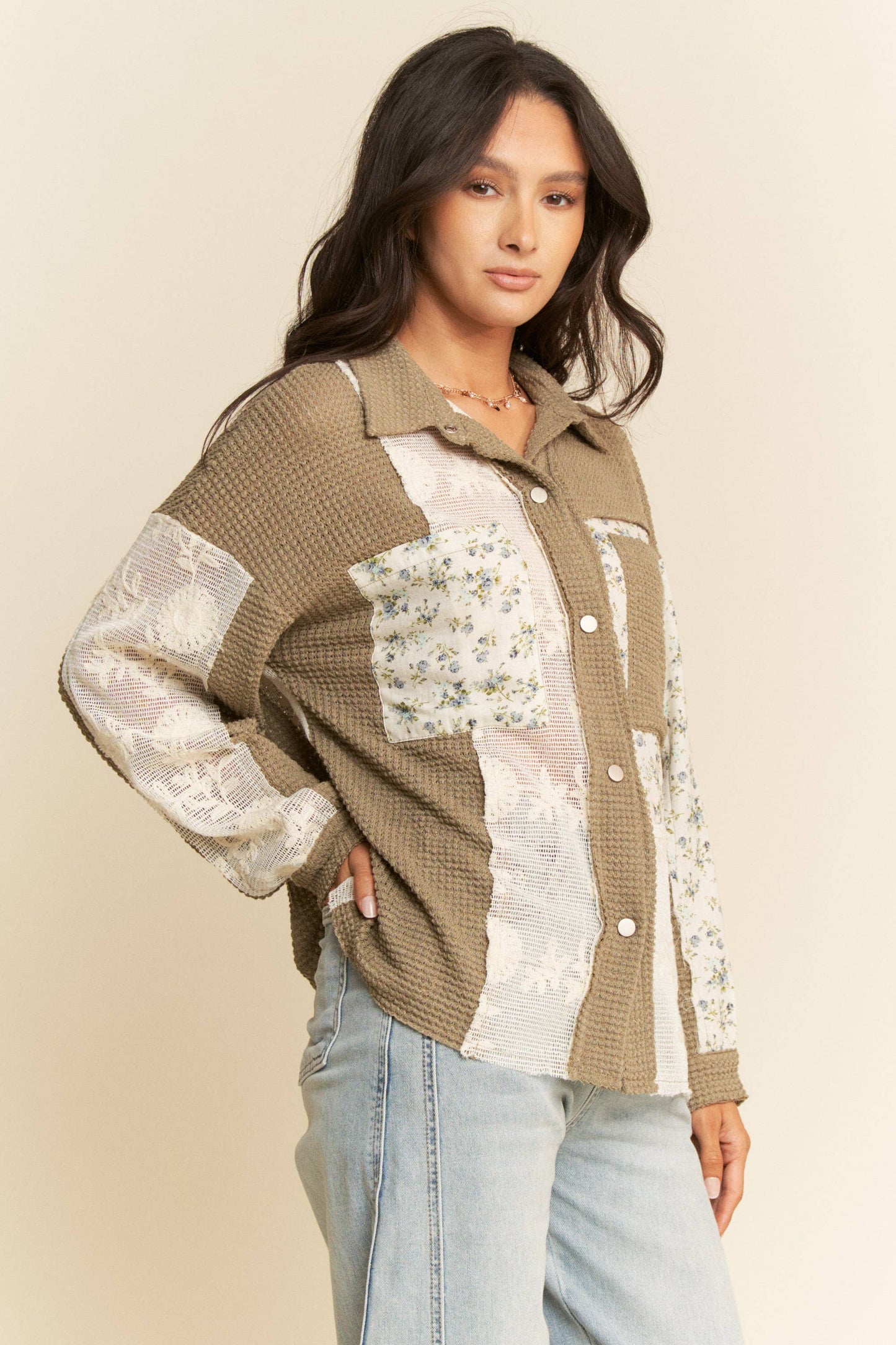 Thermal Lace Boho Shacket