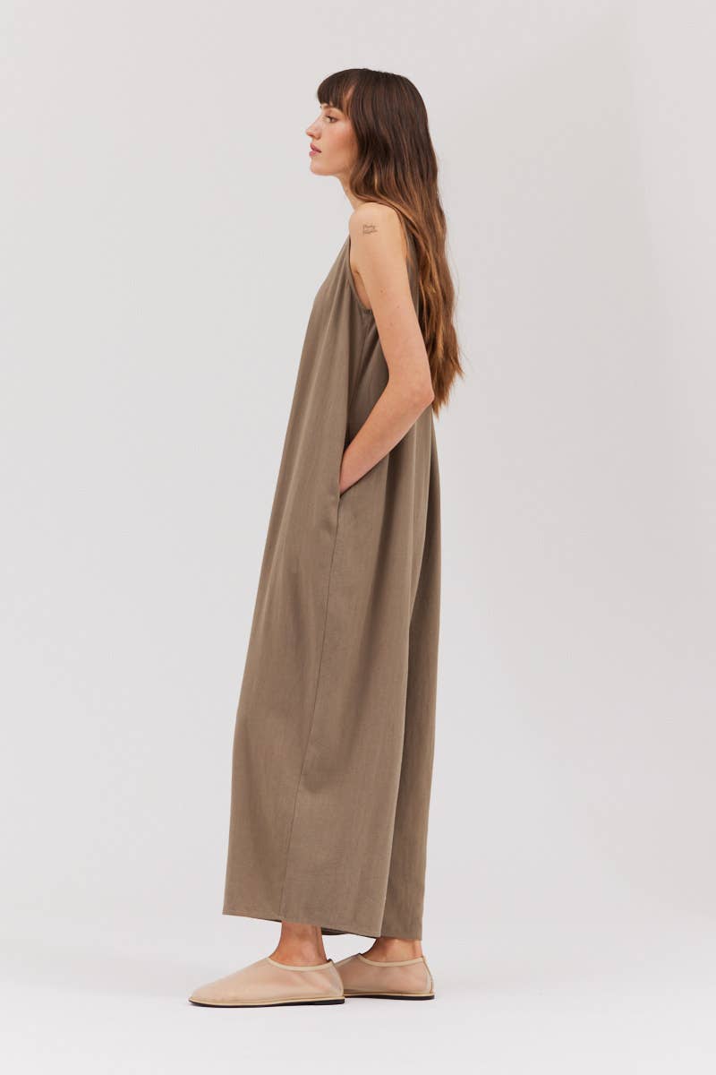 Linen Blend Overfit Jumpsuit