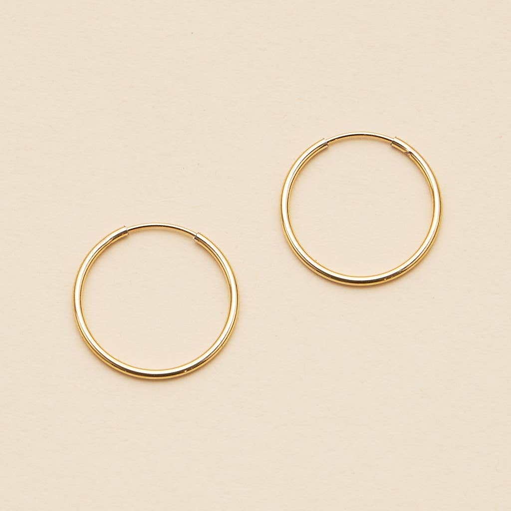 18K Gold Dip Simple Hoop Earrings