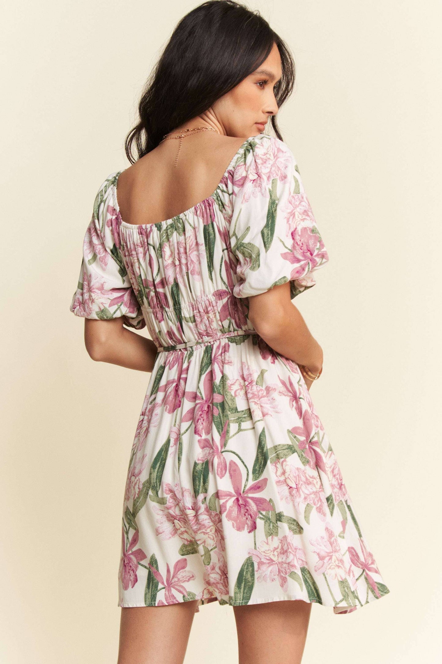 Square Neck Puff Sleeve Dress