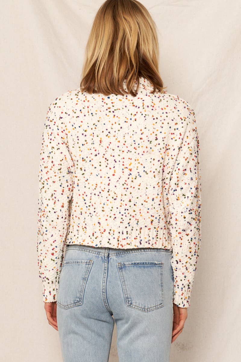 Half Zip Confetti Pullover Sweater