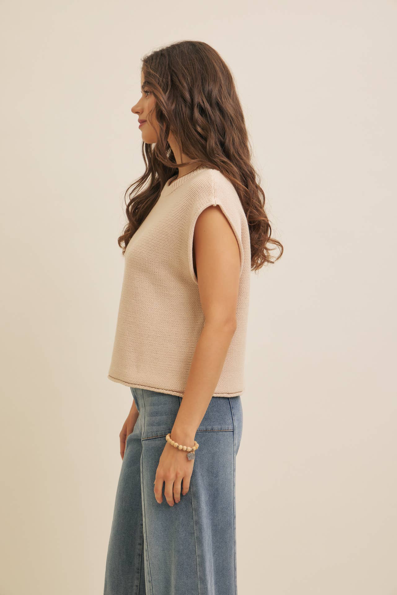 Exposed Seam Sweater Vest • Ivory