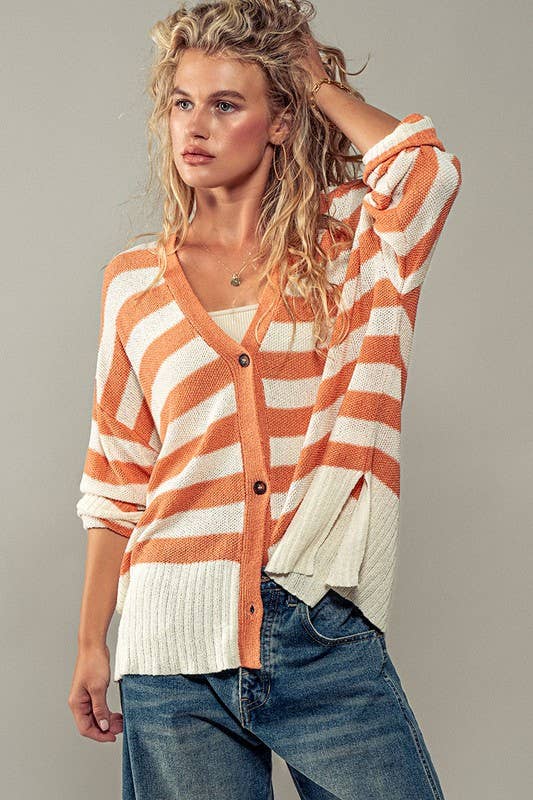 Cozy and Free Striped Cardigan