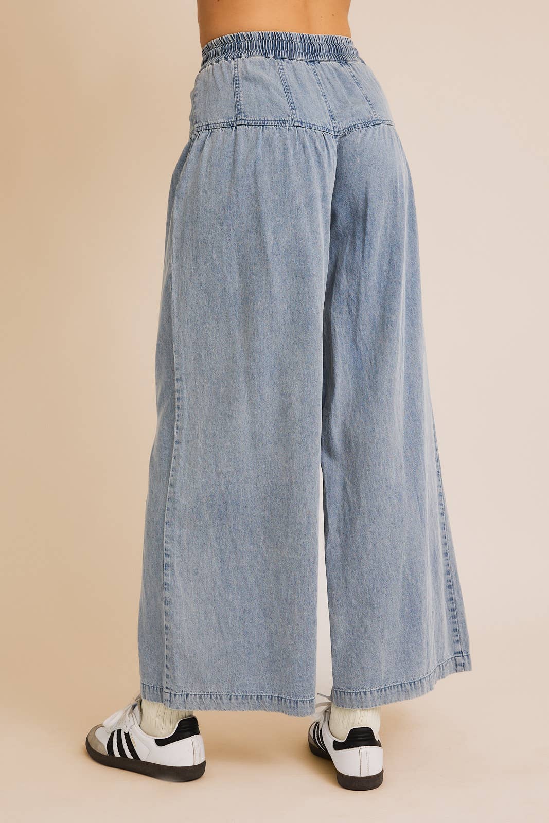 Wide Leg Yoke Tencel Pants