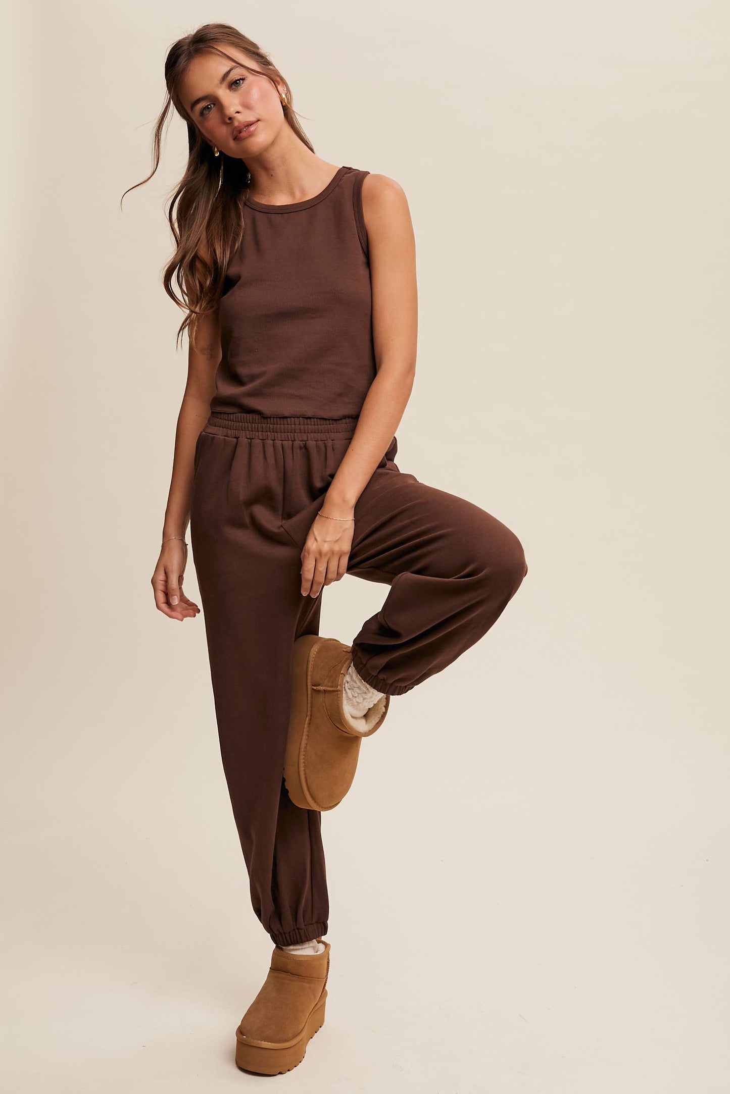 Ribbed Knit Tank & Jogger Set
