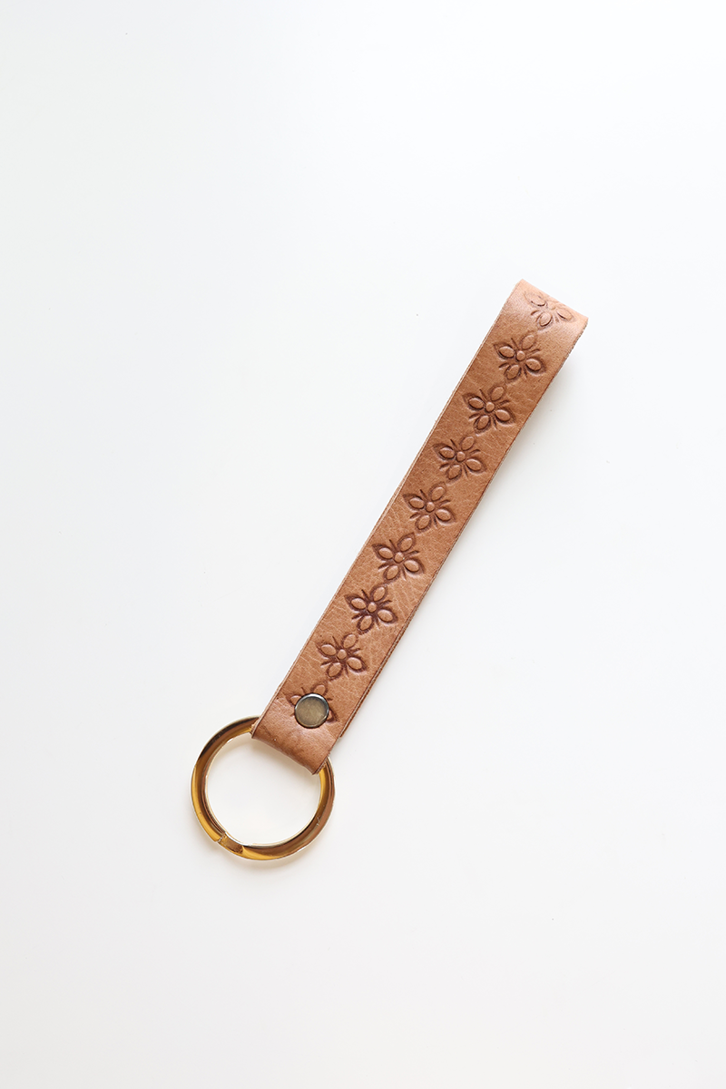 Blossom Keychain Wristlet - Leather