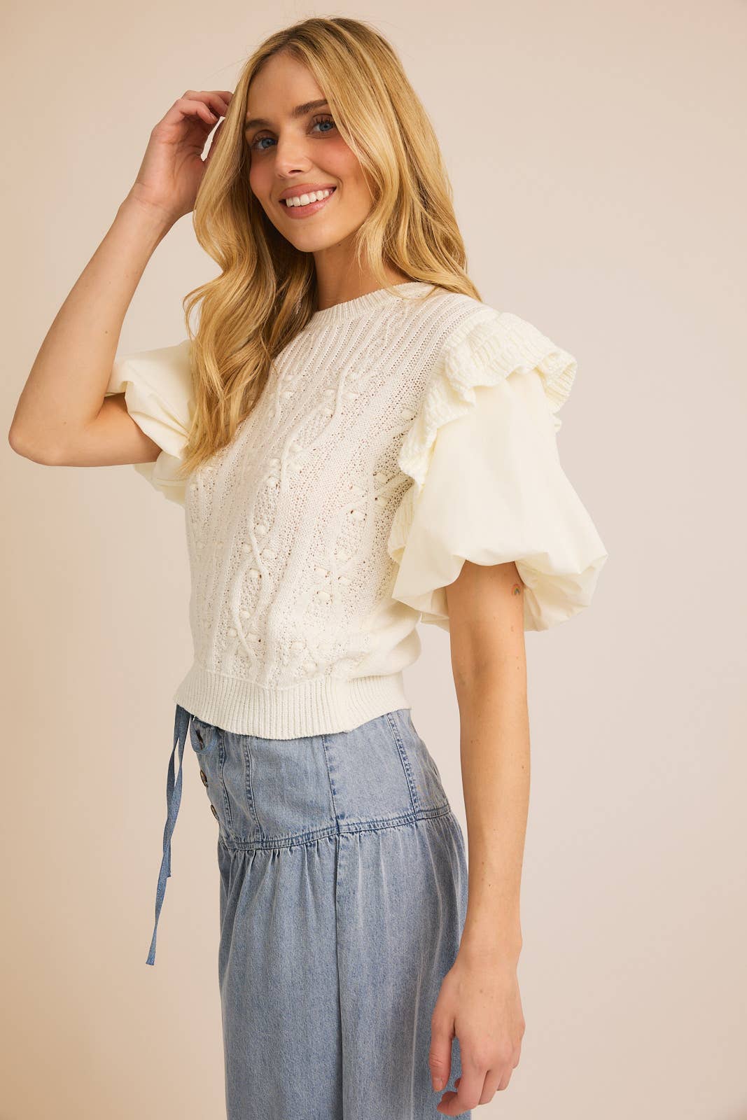 Cafe Pointelle Sweater