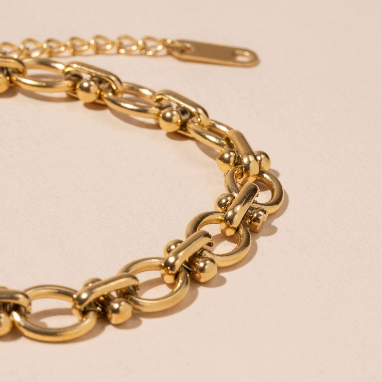 18K Gold Dip Stainless Steel Chain Link Bracelet