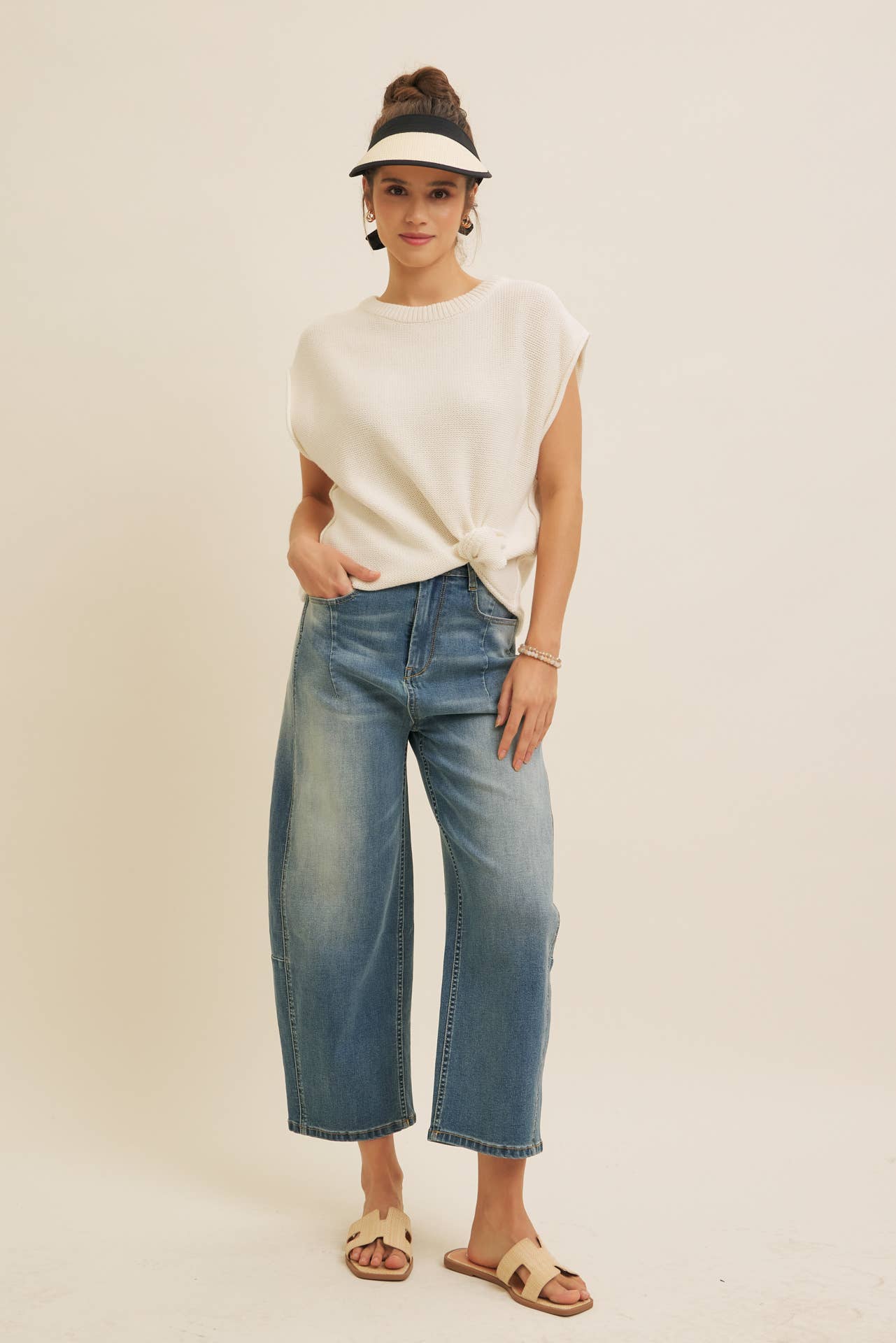 Exposed Seam Sweater Vest • Ivory