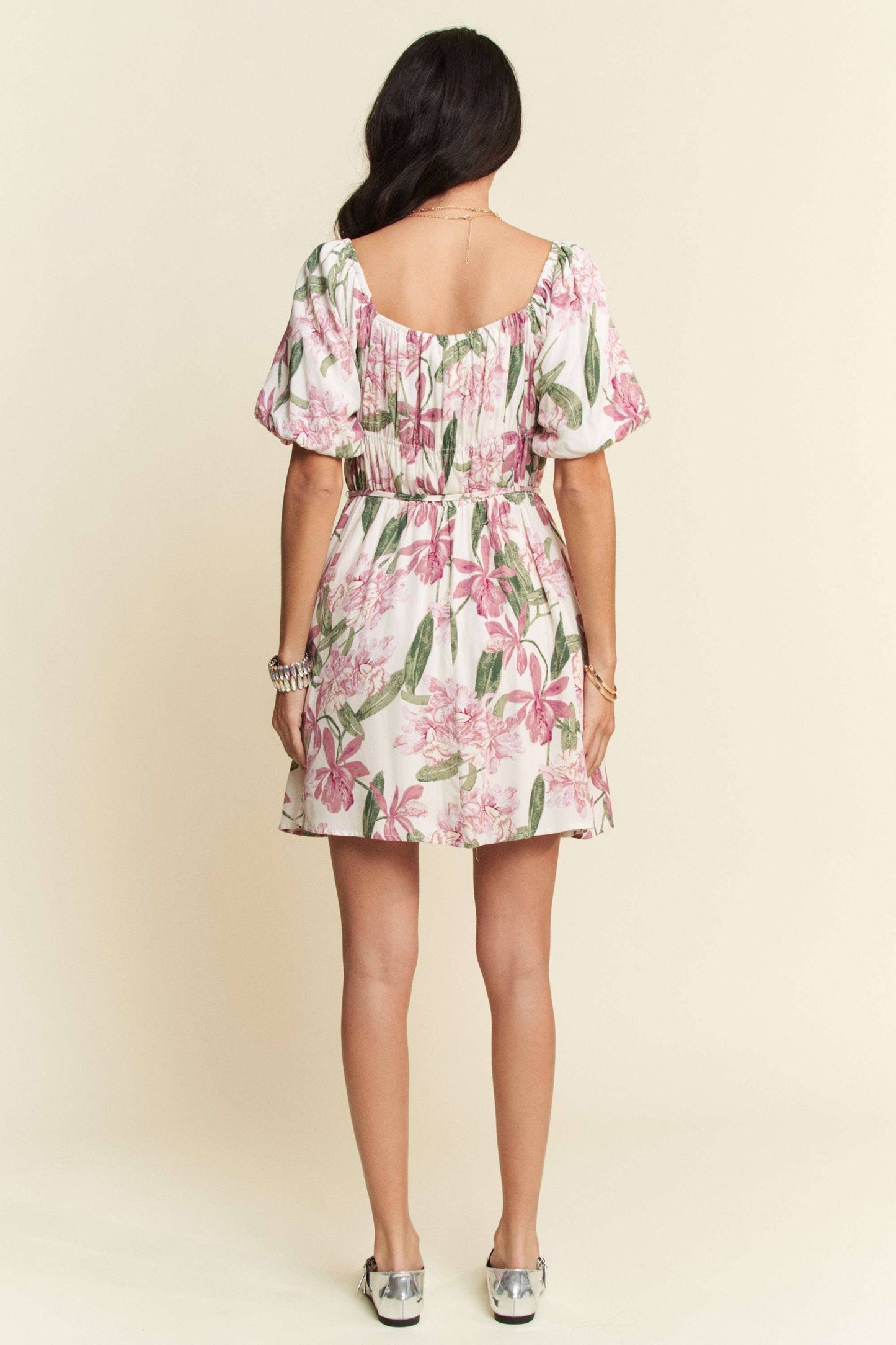 Square Neck Puff Sleeve Dress