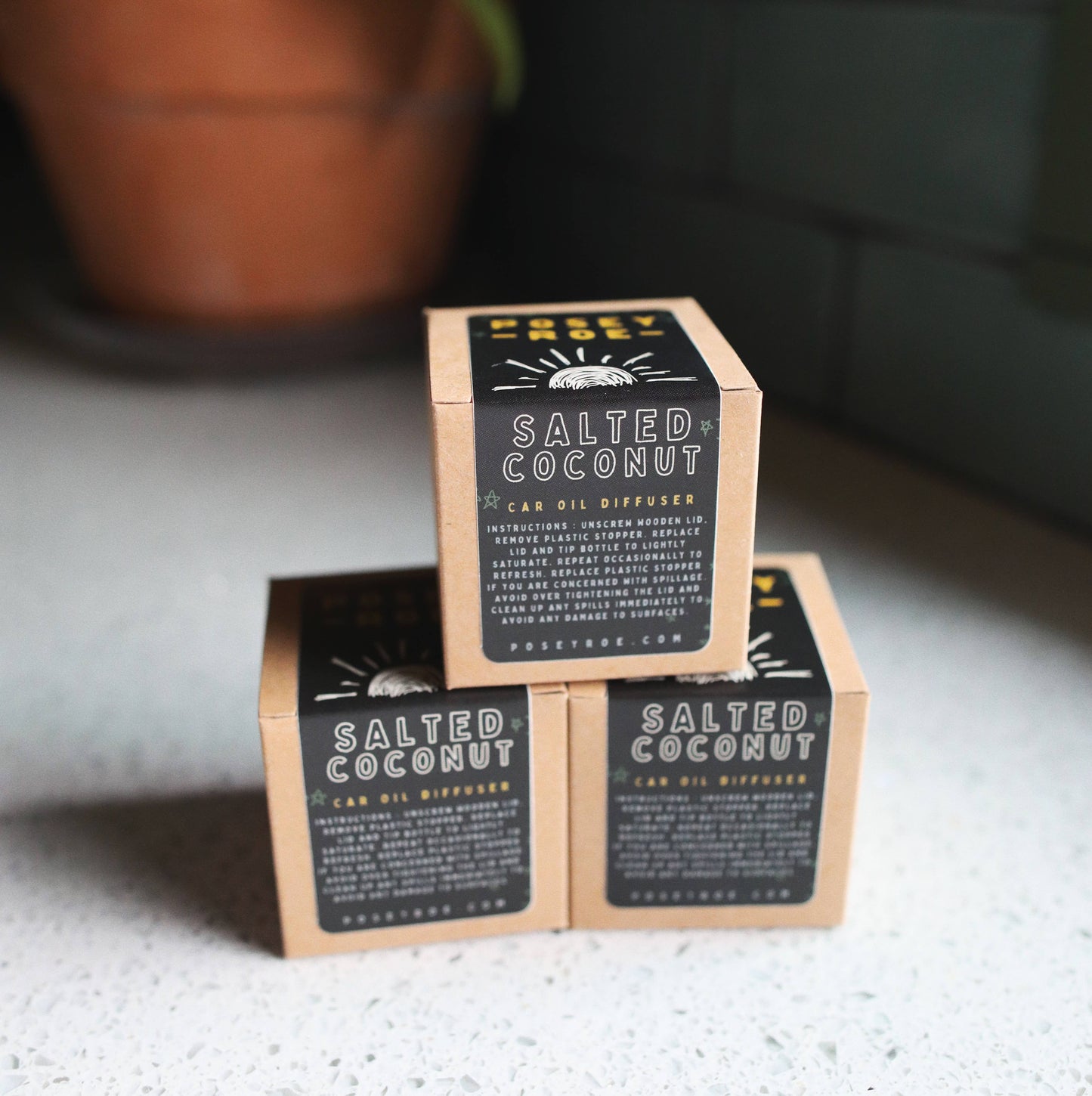 Salted Coconut Scented Oil Car Diffuser