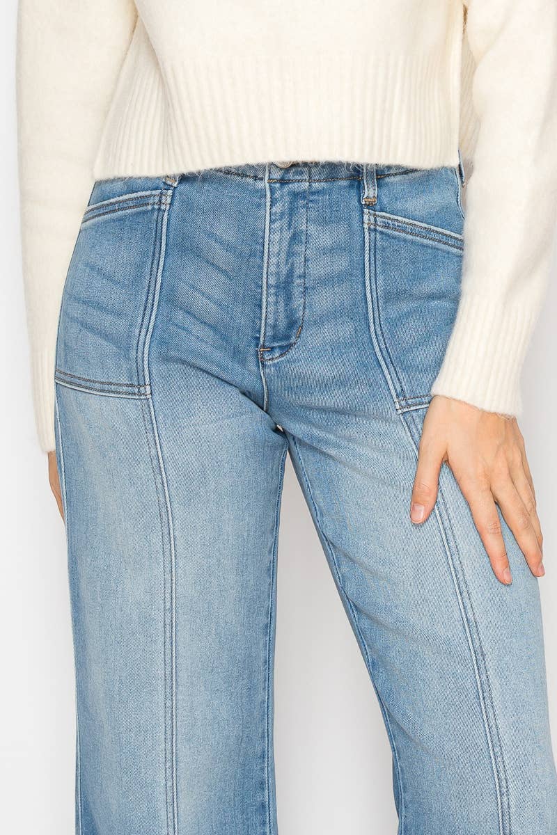 ECO FRIENDLY FABRIC TUMMY CONTROL PALAZZO JEANS