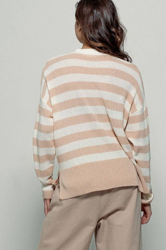Cozy and Free Striped Cardigan