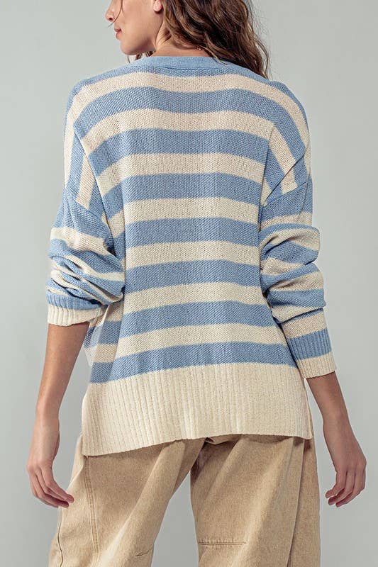 Cozy and Free Striped Cardigan
