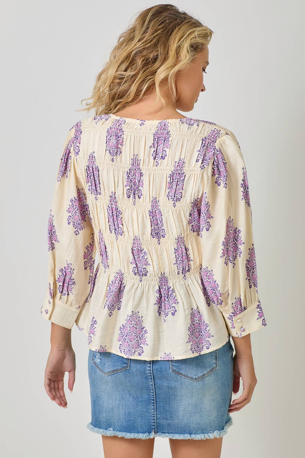 Puff Sleeve Smocked Blouse