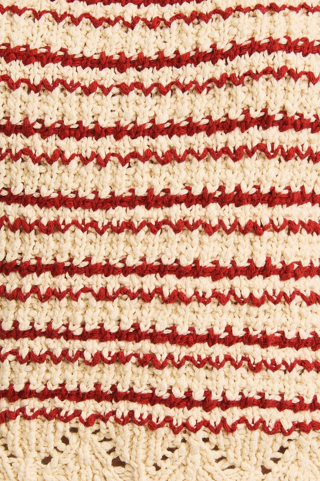 ROUND NECK SLEEVELESS STRIPE CROCHET TANK