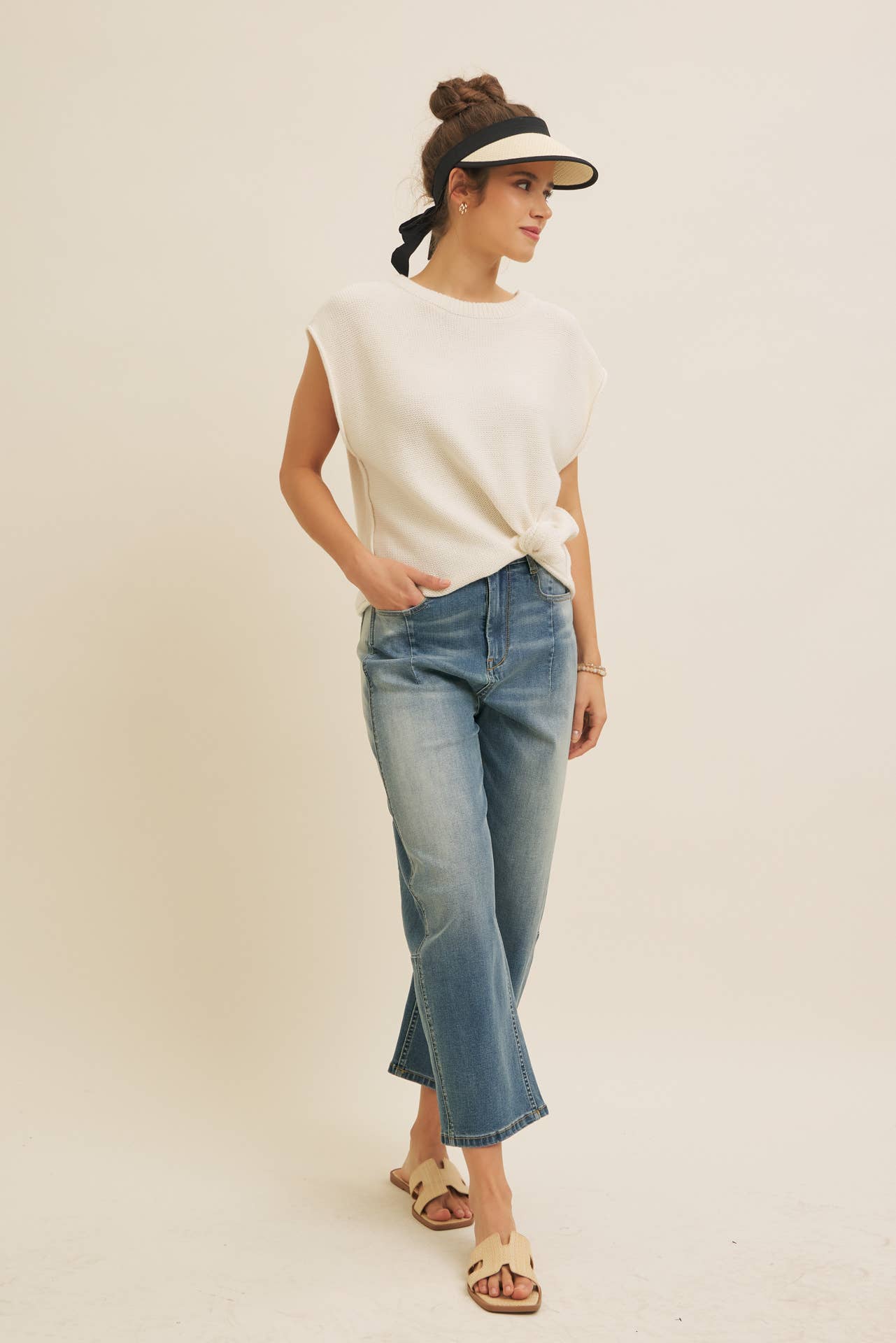 Exposed Seam Sweater Vest • Ivory