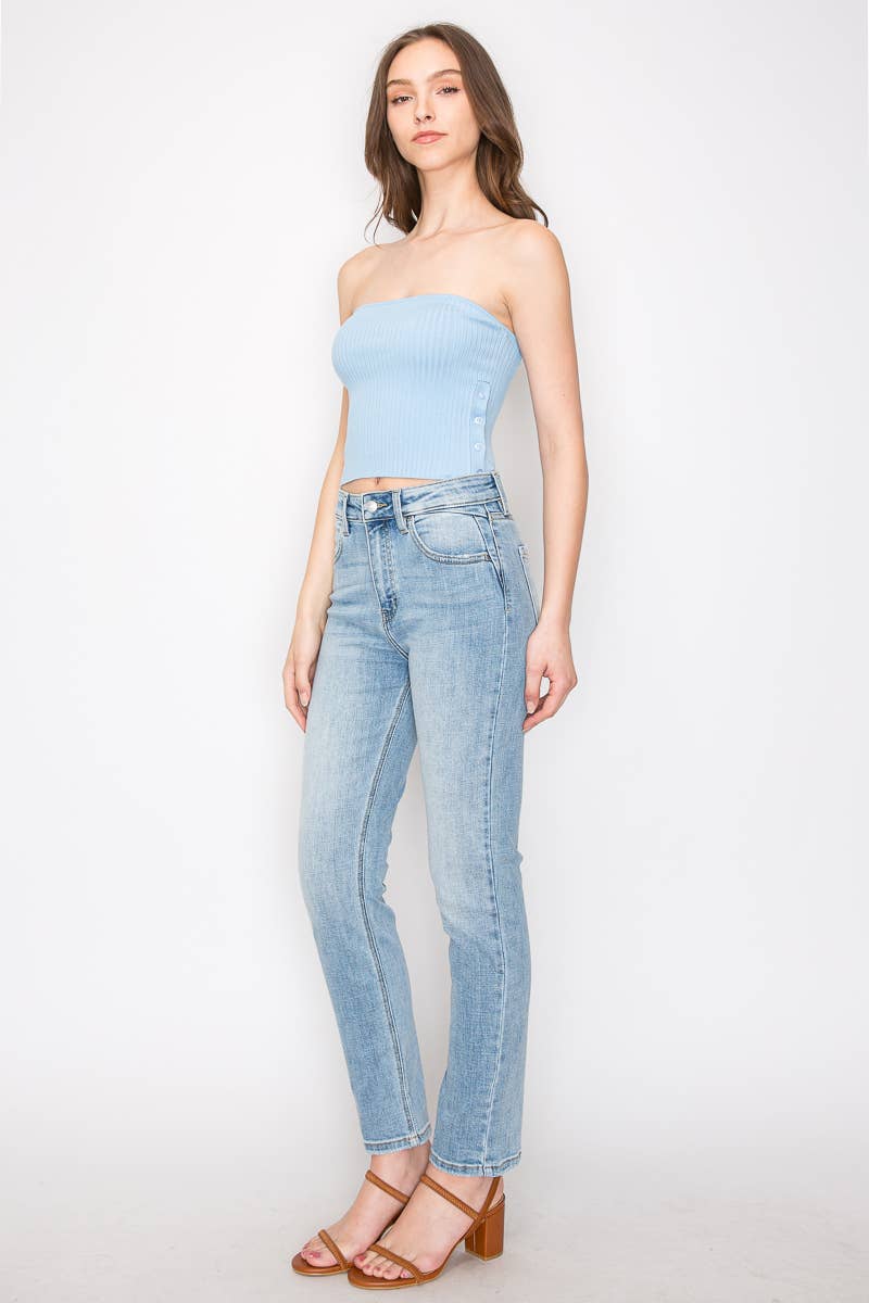 HIGH RISE STRAIGHT LEG JEANS
