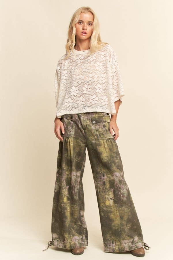BOXY FLORAL LACE KNIT TOP