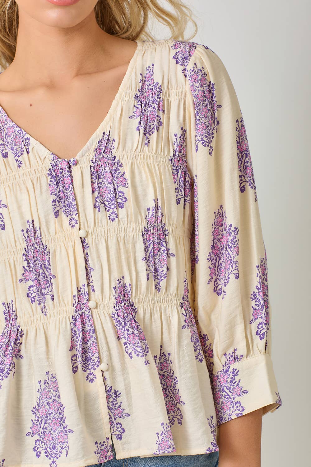 Puff Sleeve Smocked Blouse