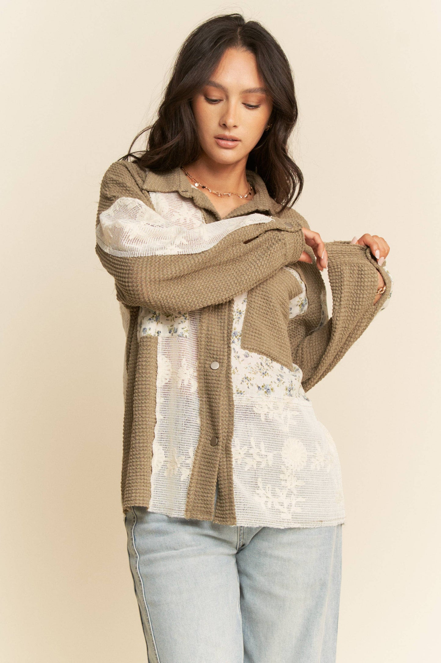 Thermal Lace Boho Shacket