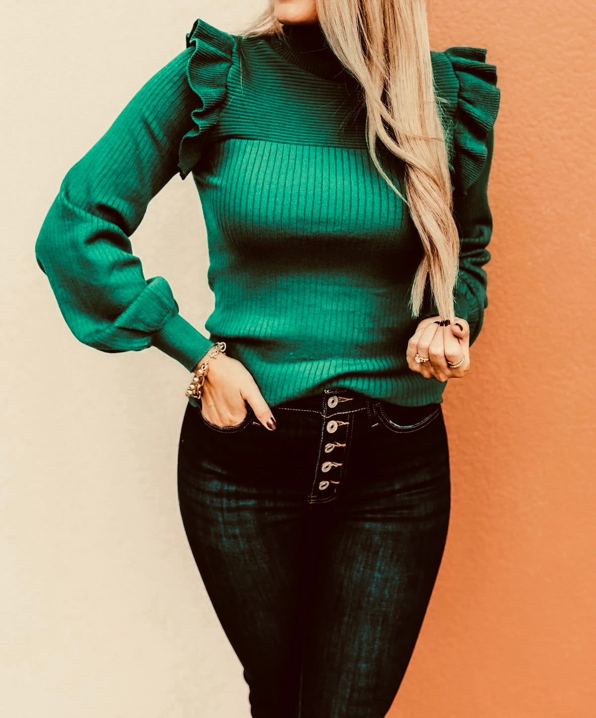 Alpine Green Turtleneck Sweater
