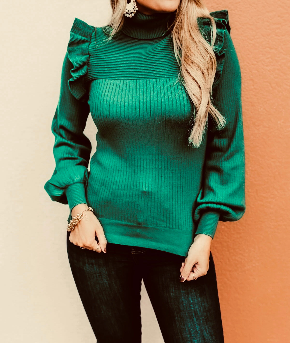 Alpine Green Turtleneck Sweater