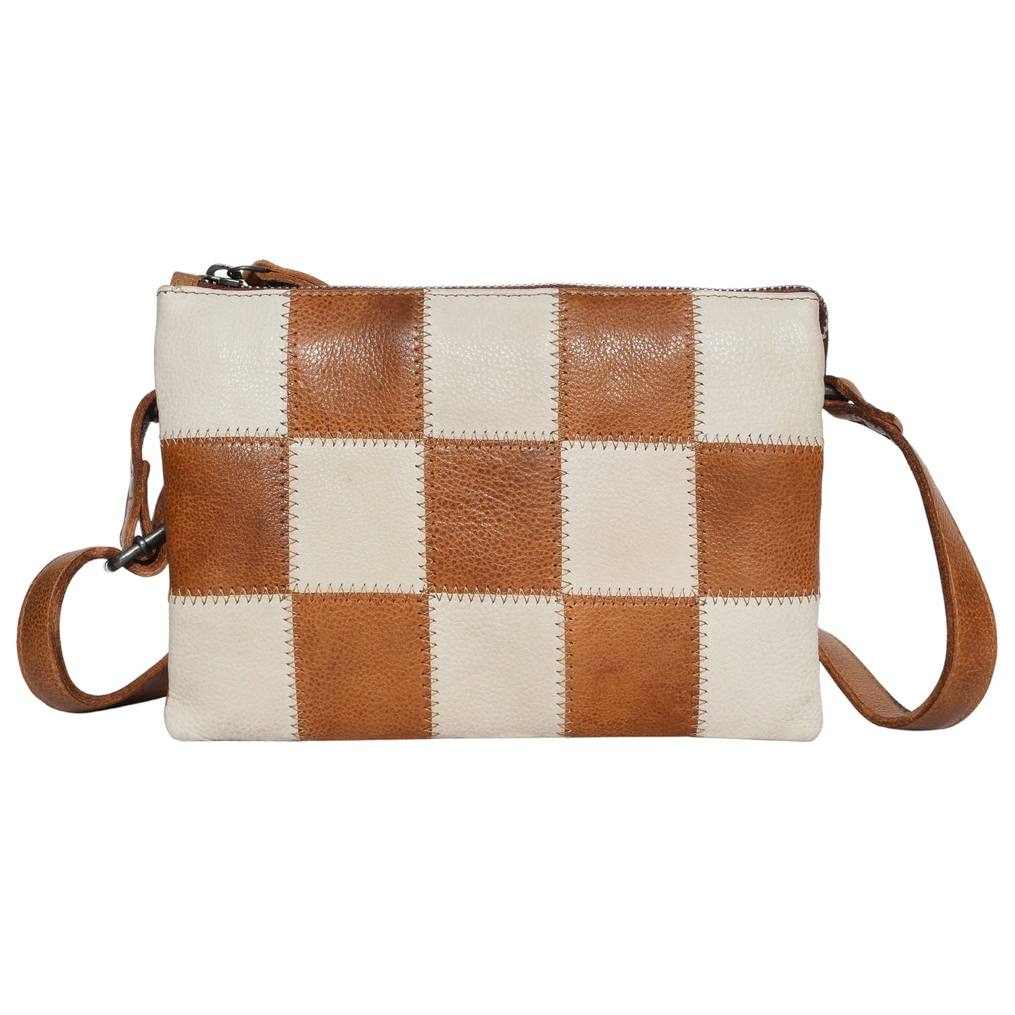 Sadie Genuine Leather Oat Patch Bag