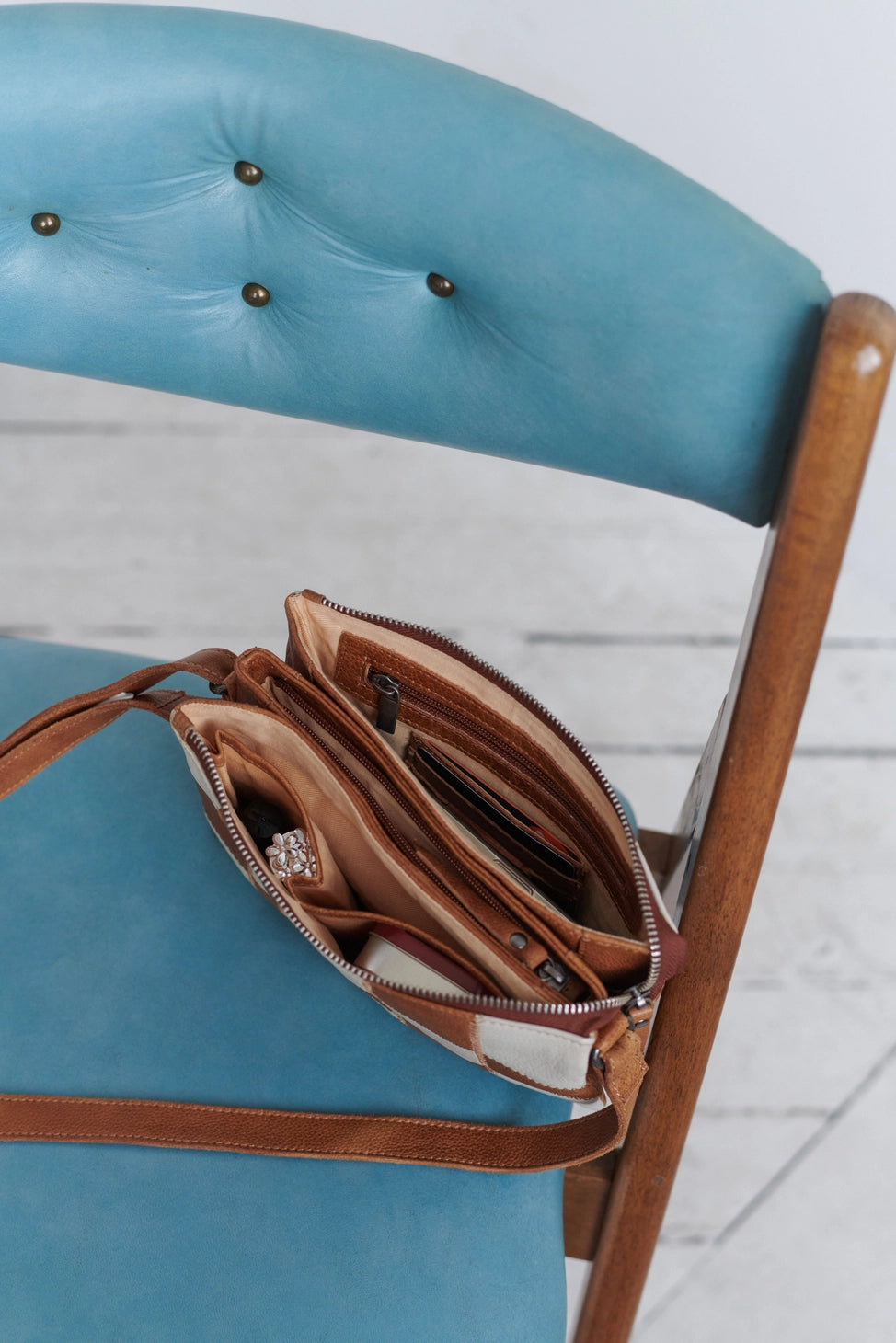 Sadie Genuine Leather Oat Patch Bag