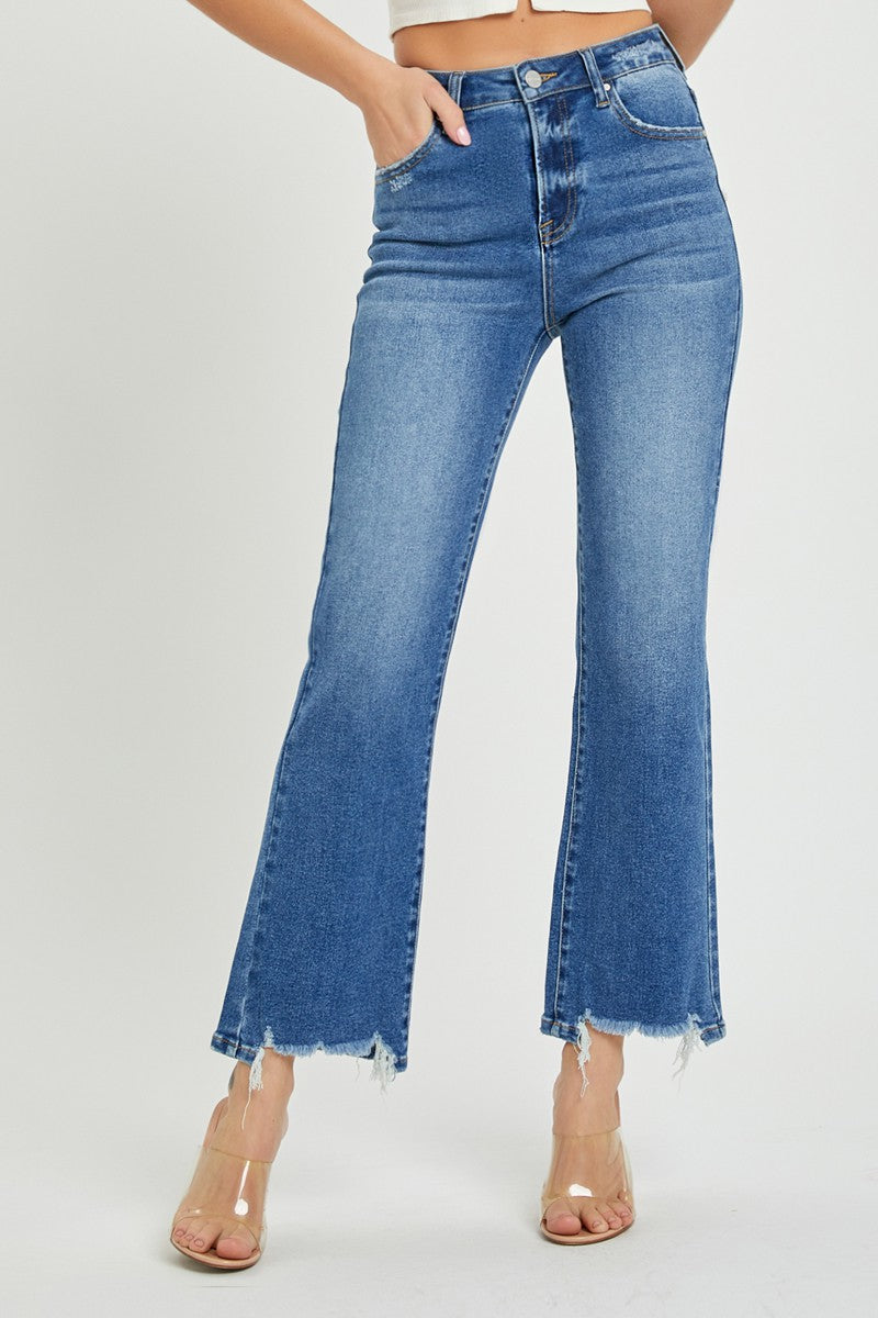 Risen High Rise Step Hem Jeans