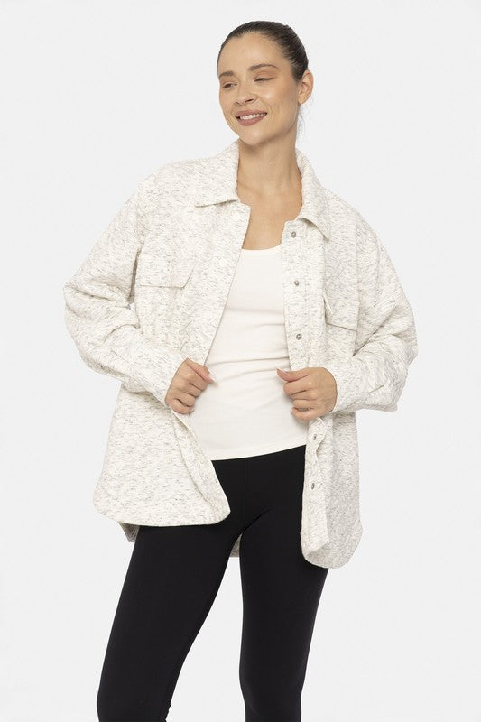 Soft Brushed Snap Shacket by Mono B
