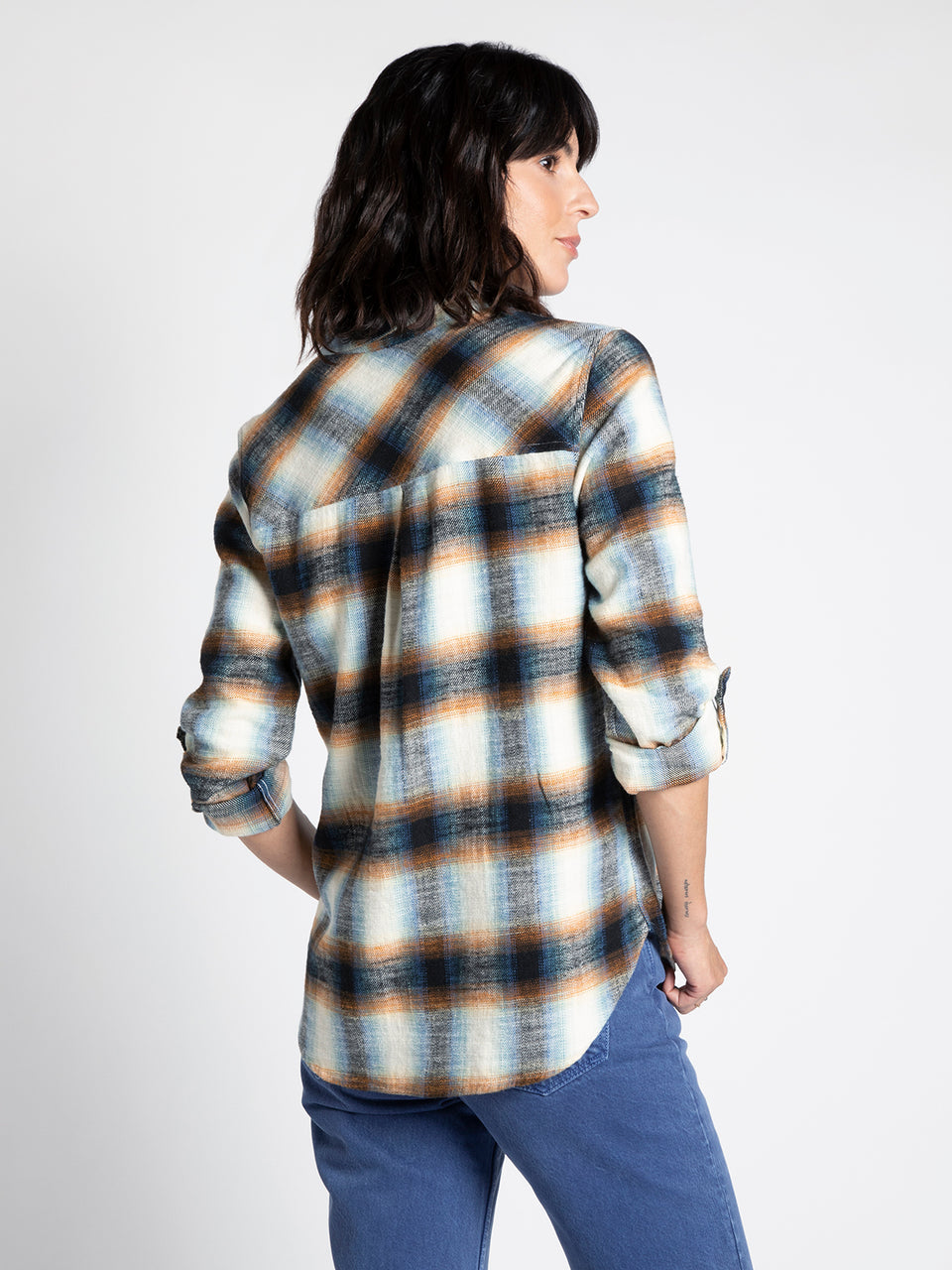 Natalia Top in Copper Plaid